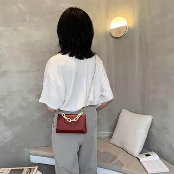 

Leather Women Shoulder Messenger Bags Crossbody Handbag Ladies Fashion Female Solid Color Chain Shoulder Messenger Bag