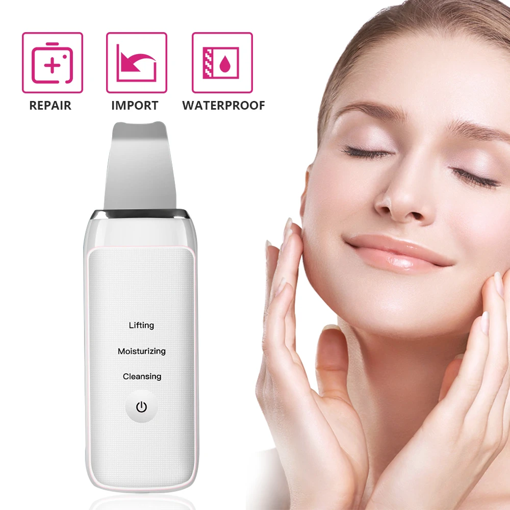 

Ultrasonic Face Scrubber Face Cleansing Brush Blackhead Remover Skin Scrubber Deep Face Cleaning Machine Facial Lifting USB