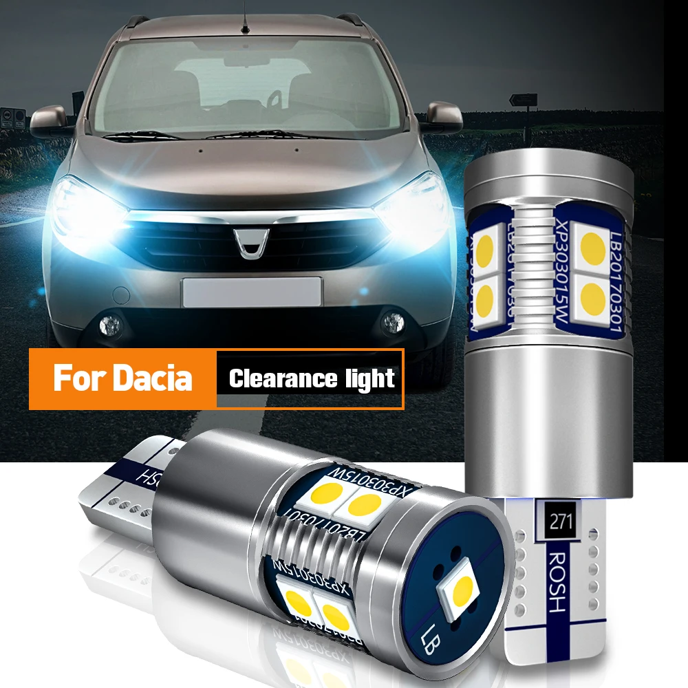 Светодиодная лампочка 2 шт W5W T10 194 Canbus для Dacia Dokker 2012-2018 лодgy Logan 2004-2012 Sandero Duster |