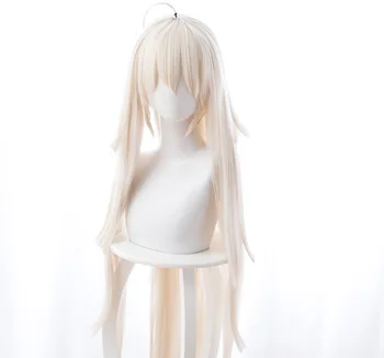 

Japanese Anime Fate/Grand Order Okita Souji Cosplay Wigs High-temperature Fiber Synthetic Hair White Long Hair + free hair cap