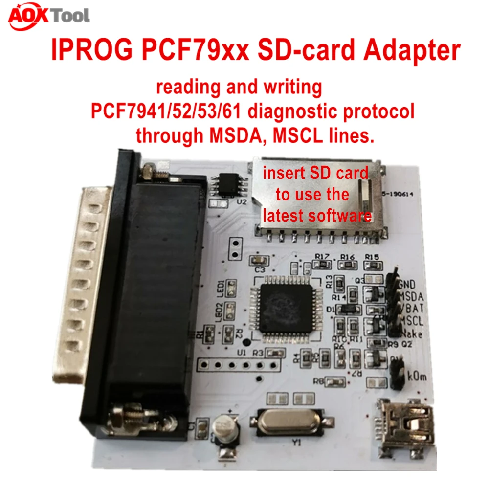 IPROG PCF79XX адаптера SD-адаптер карты чтения и записи PCF7941/52/53/61 для IPROG