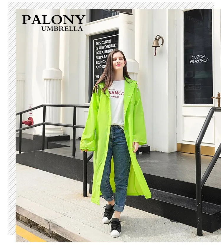 Thicken EVA Bag Style Raincoat With Big Brim Women And Man Waterproof Transparent Impermeable Rain Poncho |