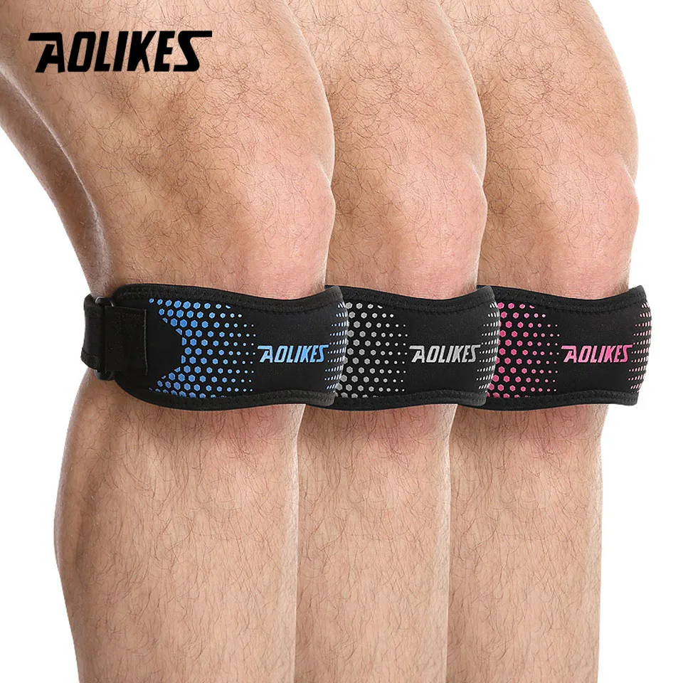 AOLIKES 1 шт., регулируемый коленный фиксатор, наколенники, наколенники, поддерживающие наколенники, защитное спортивное снаряжение, защита для баскетбола, волейбола