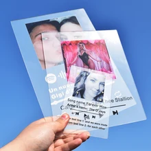 Tablero acrílico personalizado de canciones de música, Spotify, código, imagen, registro de fecha, foto personalizada, regalo del Día de las madres para amantes
