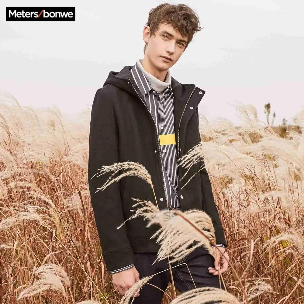 Мужская шерстяная куртка METERSBONWE простое короткое пальто в Корейском стиле