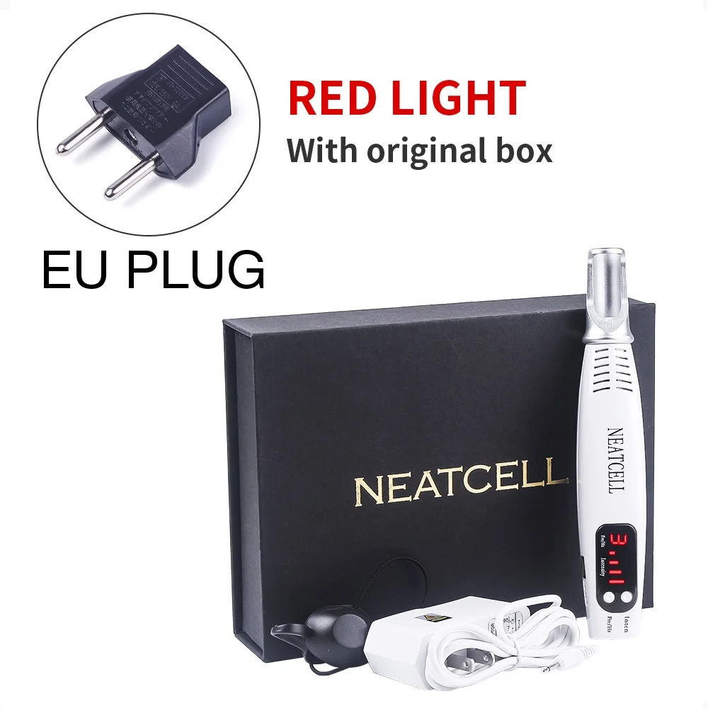 eu box red Профессиональный лазерный пикосекундных ручка синего и красного цветов, удаление татуировки лазерная ручка веснушки акне моль темное пятно пигмент для сведения татуировок - Цвет: eu box red