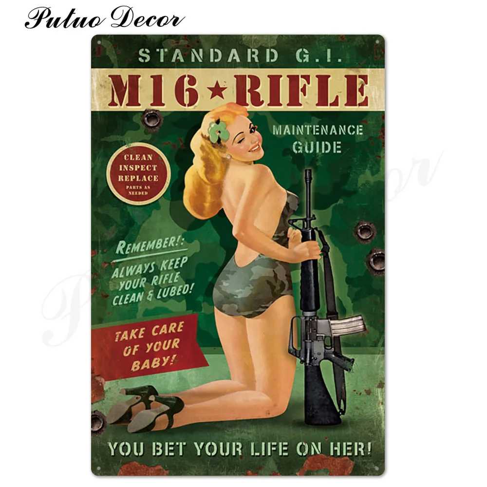 Pin Up Girl Оловянная табличка металлическая винтажная Сексуальная металлическая вывеска Настенный декор для бара паба клуба человек пещера значки в стиле ретро металлическая живопись - Цвет: TH2023
