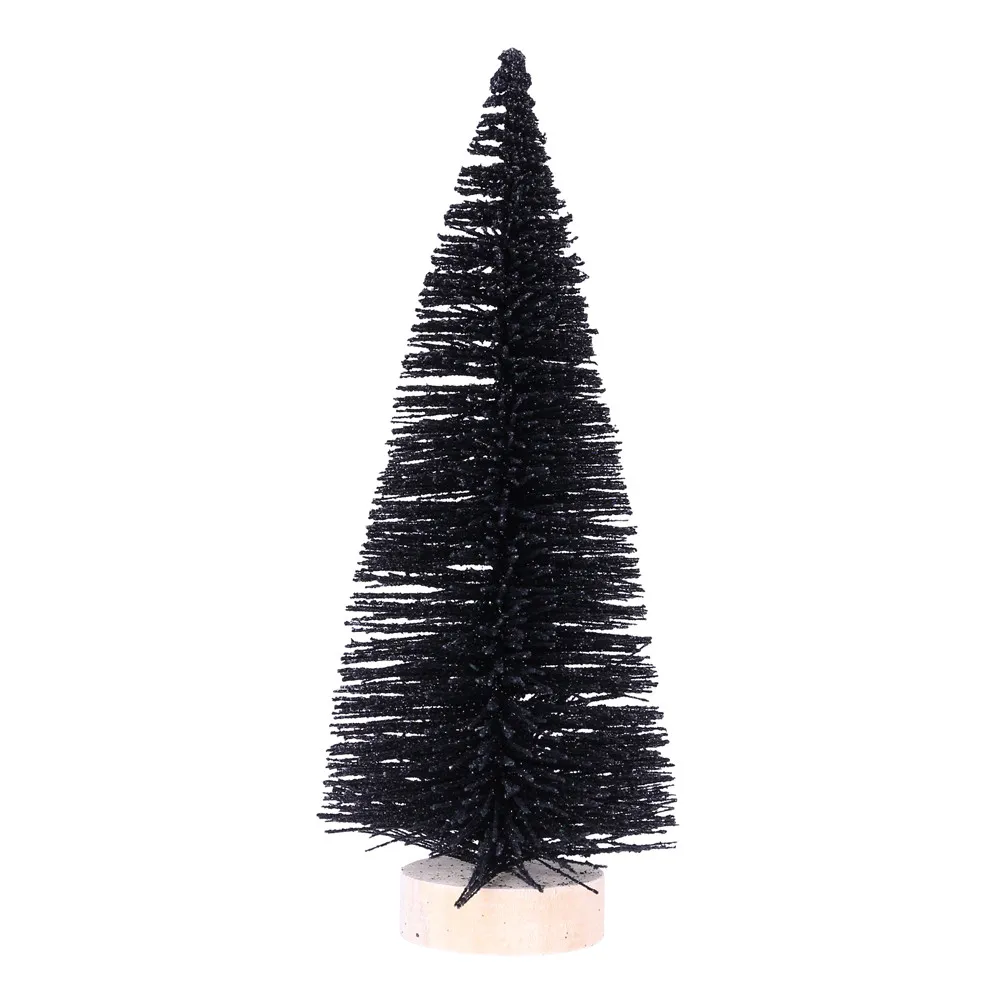 1Pcs 30/25/20/15 cm home decoration accessories Artificial Tabletop Mini Christmas Tree Decorations Festival Miniature Tree#p7 - Цвет: Black