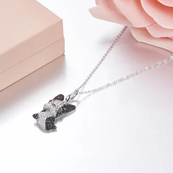 

Fashion Cute Real 925 Sterling Silver Fine Jewelry Bulldog Necklace & Pendant For Women / Girls Birthday Gift Dropshipping