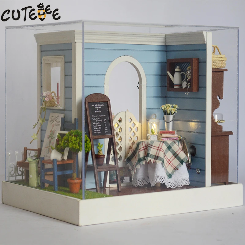 Кукольный дом Миниатюрный Кукольный кукольный домик CUTEBEE, деревянная мебель для дома, игрушки для детей, подарок на день рождения, милая