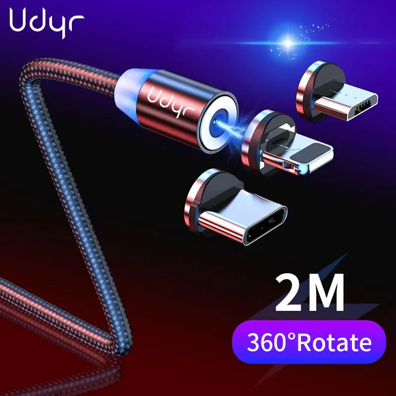 

Udyr 2m Magnetic Cable Micro USB Type C Cable For iPhone xs Samsung Fast Charging Magnetic Charger USB Cables Mobile Phone Cord