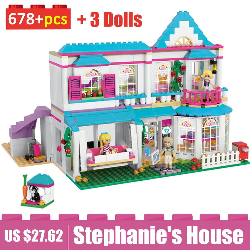 

649pcs Friends Series Stephanie's House Fit 41314 Building Blocks DIY Friendship House Bricks For Girls With Figures Toys Gifts