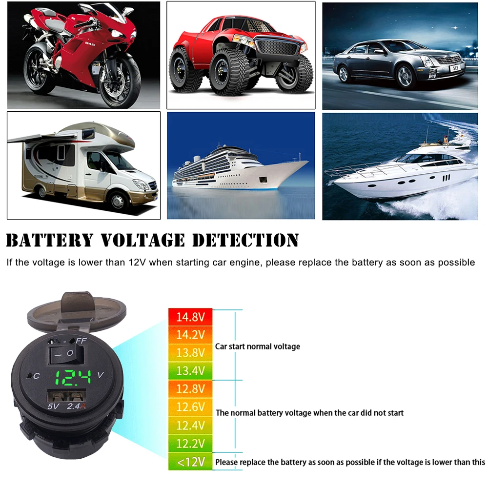 С двумя портами USB для быстрой зарядки 12 V-24 V QC3.0 USB мотоцикл Зарядное устройство в черном корпусе для машине мотоцикле лодке мобильного телефона Зарядное устройство dfdf