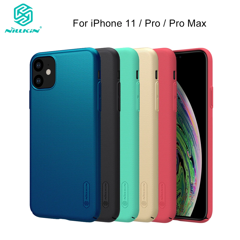 Nillkin для iPhone 11 чехол с матовой поверхностью Защита жесткого диска на заднюю панель для iPhone 11 Pro Max w/Подарочный держатель для мобильного телефона