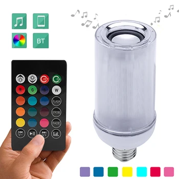 

AC90-240V 8W Intelligent Connected Speaker e27 Bulb with Bidirectional Dancing Flicking Flame Remote Control for Party Deco