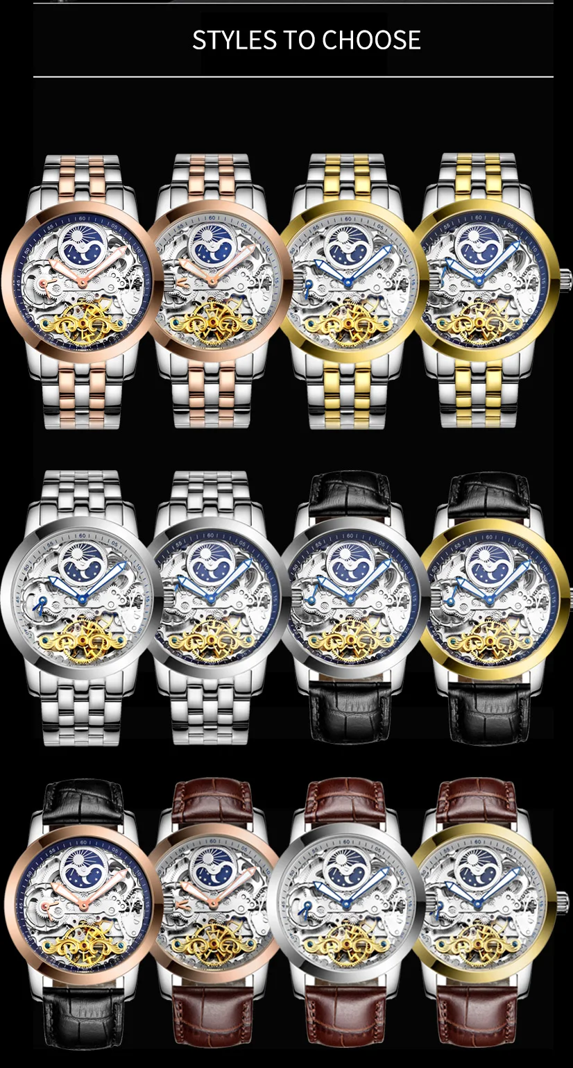 HAIQIN, мужские механические часы, Роскошные автоматические часы, мужские Tourbillon часы со скелетом, спортивные водонепроницаемые часы, Reloj Hombre