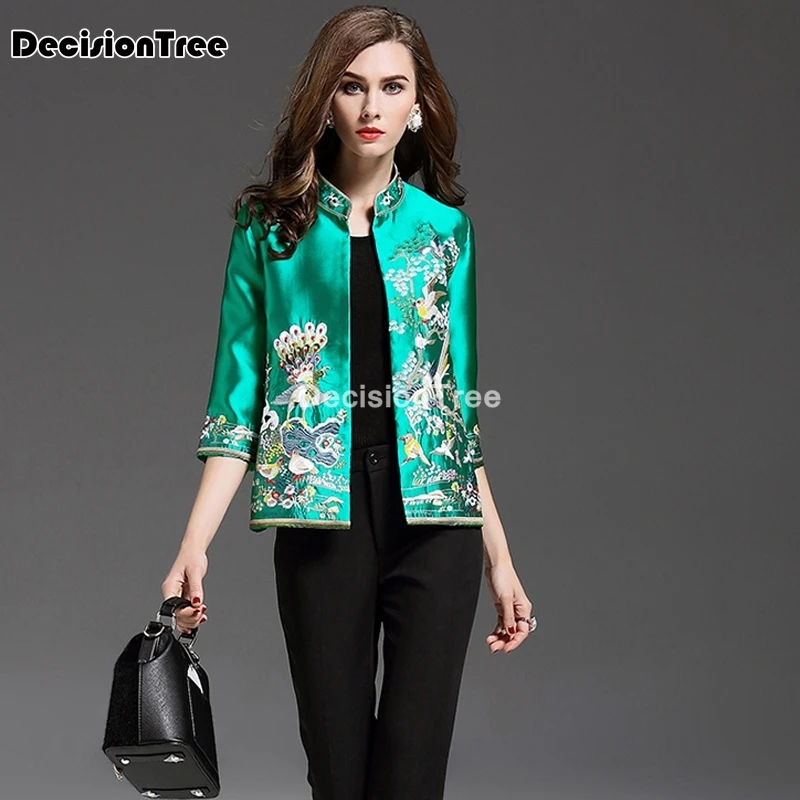 Женский Атласный Костюм чонсам элегантный винтажный топ в китайском стиле