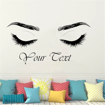 

Custom text Eyelashes Wall Decal Beautiful Lashes Wall Decor Brows Beauty Salon Studio Eyebrows Wall Sticker Art Posters WL309