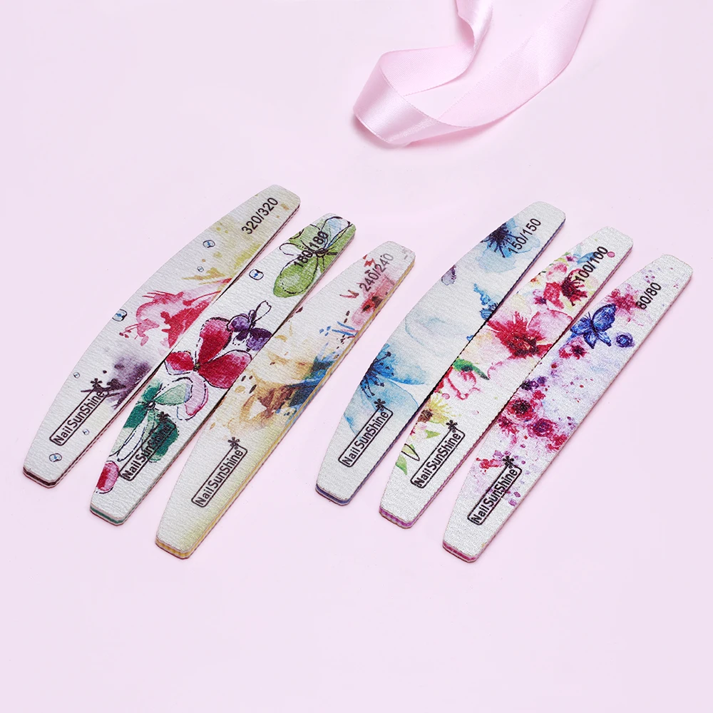 

6pcs Colorful 80/100/150/180/240/320 Flower Pattern Image Nail Files Set Nail Buffer Block Colorful Lime Sanding File TF100-2s
