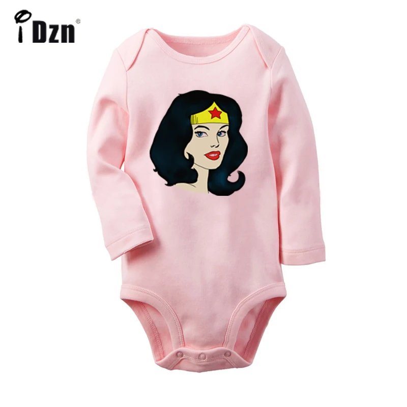 DC Diana Prince Wonder Woman/боди для новорожденных с изображением головы звезд; комбинезоны с длинными рукавами для малышей; одежда из хлопка - Цвет: JcBaby618PC
