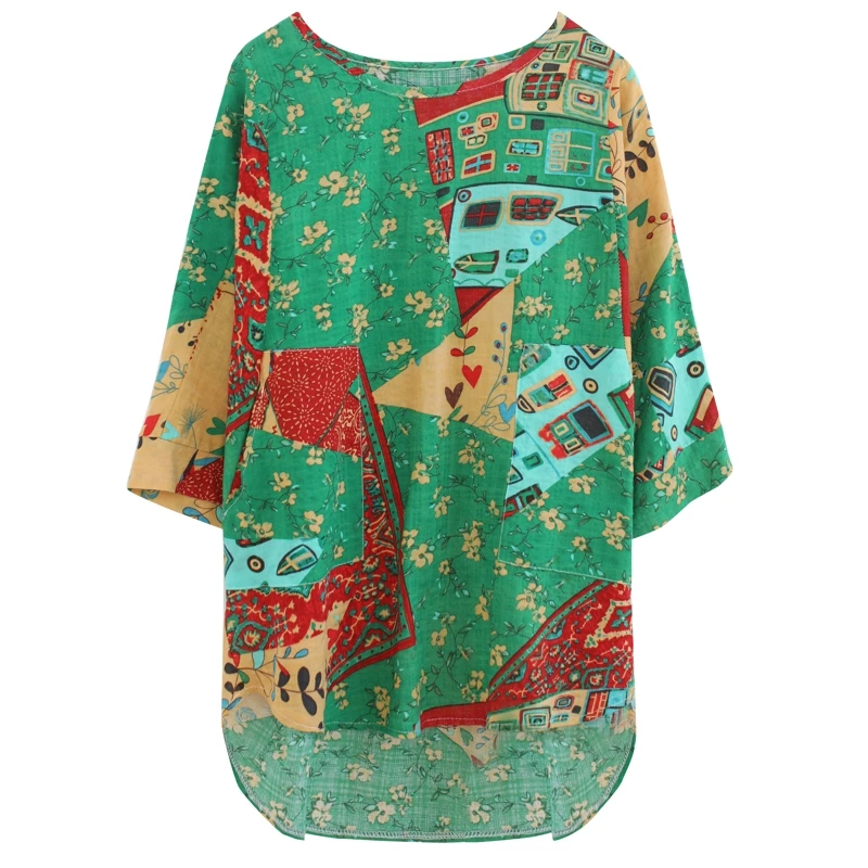 Хорошее качество, женская одежда, новинка, blusas feminina, весна-лето, стиль, корейский топ с принтом, свободные футболки для женщин K0532 - Цвет: Green