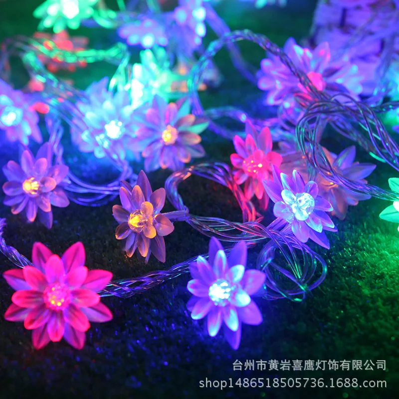 

Electricity Supplier Hot Sales Christmas Lights LED Colored Lamp Double Layer Lotus Lighting Chain INS Romantic Girl Heart Flowe