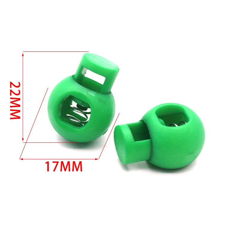 Plastic Ball Round Cord Lock Spring Stop Toggle Stopper Clip For Sportswear Shoes Rope Cord Lanyard DIY Craft Parts 10PCs