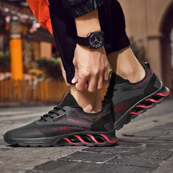 

New Shockproof breathable mesh sports shoes increased walking fitness shoes Men's lightweight blade running shoes Zapatos Hombre