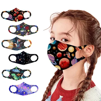 

1PC Kids Adjustable Windproof Reusable Printed Face Mask mondkapjes wasbaar mascarilla reutilizable masque маска многоразовая