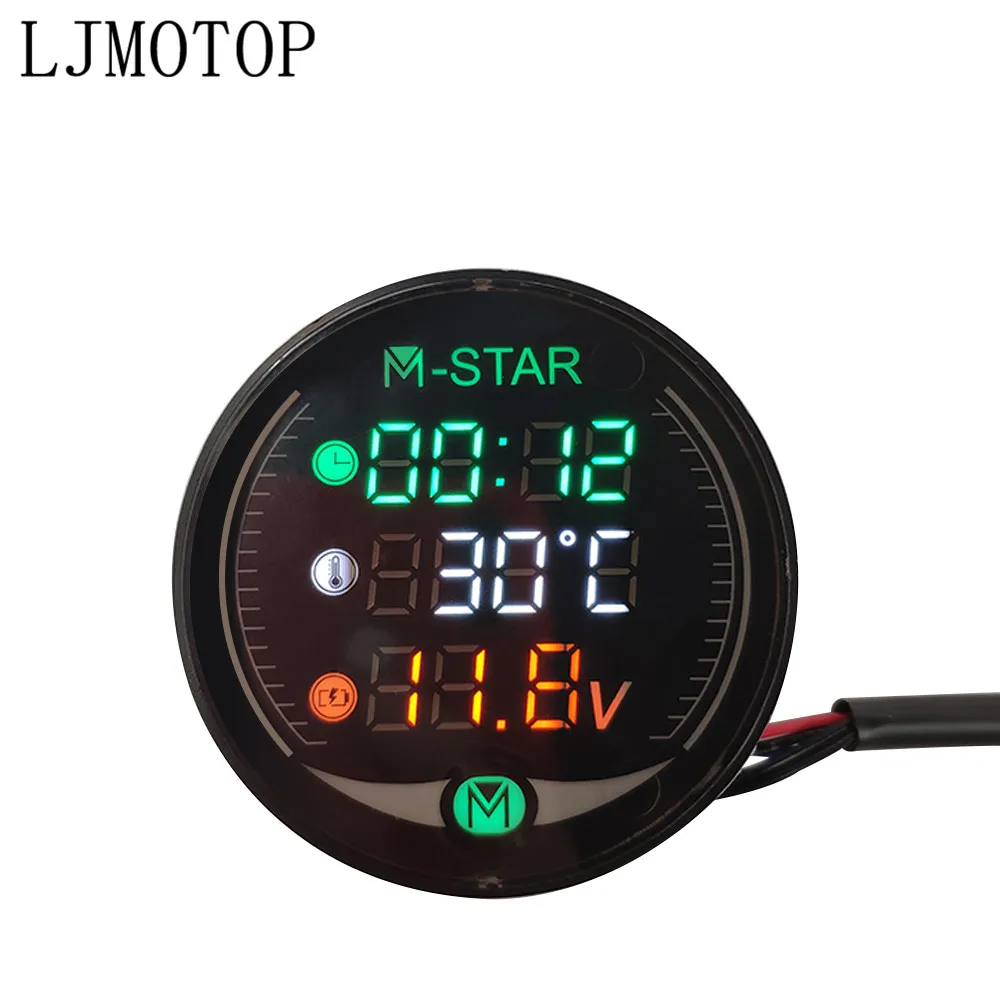 Цифровой вольтметр термометр в стиле ретро для мотоциклов YAMAHA tdm 900 850 mt125 mt03 mt01 mt 125