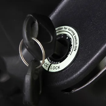 

Car Ignition Key Switch Ring Stickers Epoxy Luminous Cover Hole Circle Decor Stickers Car Accessories Stickers Black/Blue 1-6PCs