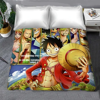 

Japan Anime ONE PIECE Bedding Sheet Luffy Chopper Flat Sheets Bed Sheet Bedding Linen for King Queen Size Kids Bed Cover