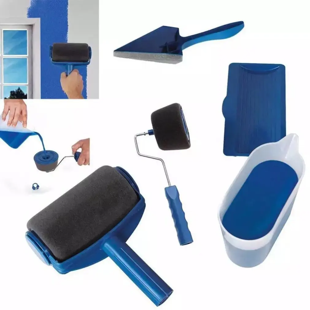 

Durable Portable Paint Seamless Sponge Roller Brush Five-In-One Set Multi-Function Household Corner Easy to Operate Brush Tools