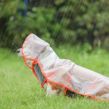 

1PC Waterproof Dog Raincoat with Hood Transparent Pet Dog Puppy Rain Coat Cloak Costumes Clothes