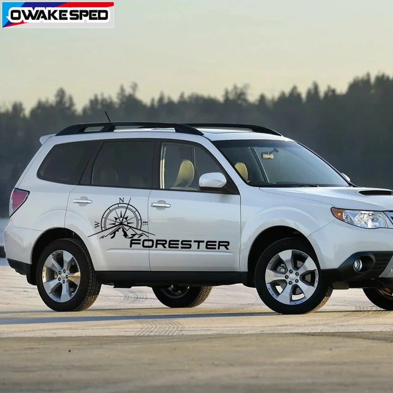 Compass Forester Graphics Sticker Car Body Decor Decals For Subaru Forester AT MT Off Road Styling Auto Door Side Stickers (4)