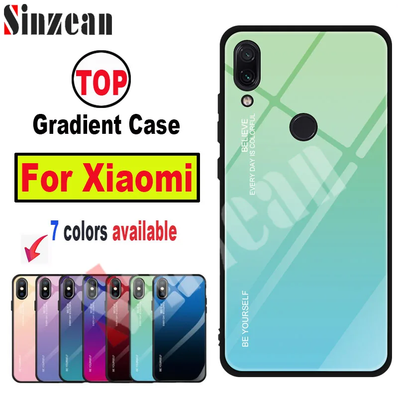 

Sinzean For Xiaomi 9SE/MI9/MI8 SE/POCO F1/CC9/CC9E/Redmi 7/7A/6A/Note 6 Pro/Note 7/Note 5 Pro/K20 Pro Gradient Glass Phone Case