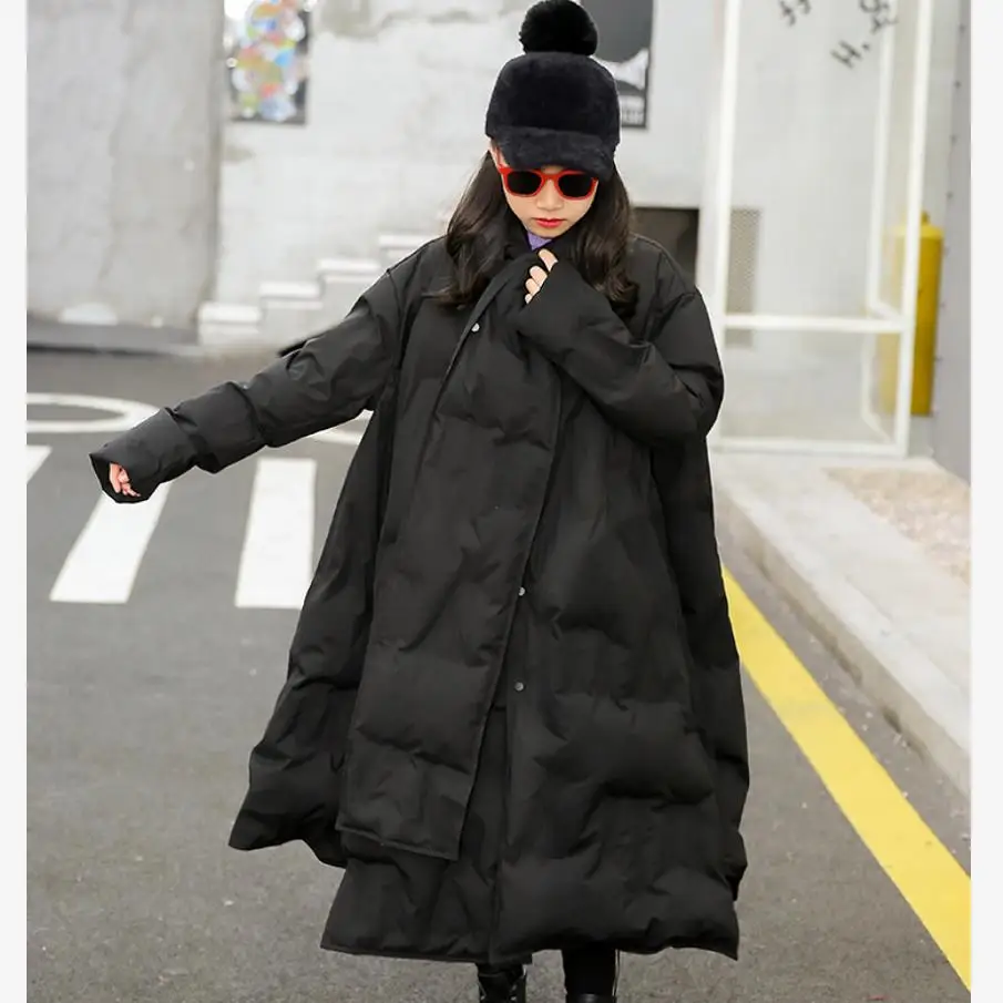 

Winter Street style X-long over the knee thicker warm down coat Children oversize parka Modis waterproof kids down jackets Y2315
