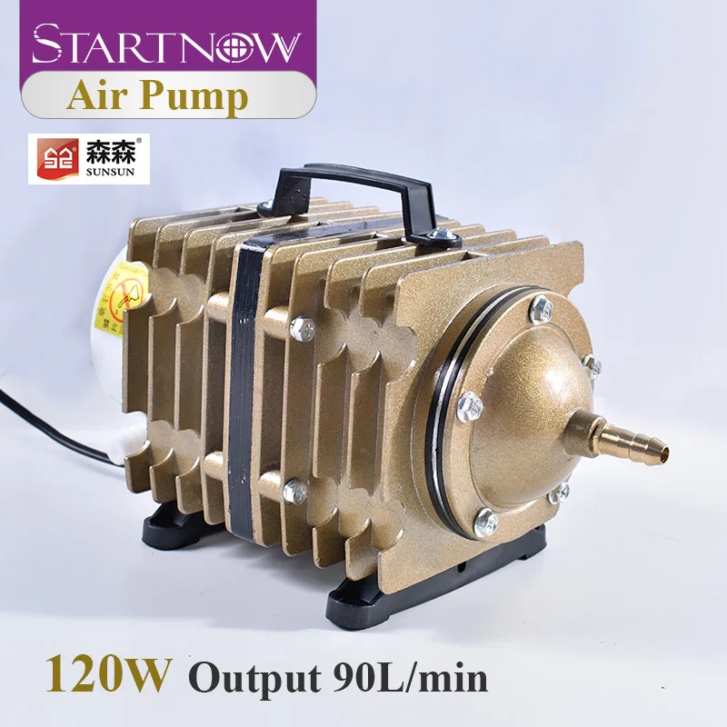 

Startnow ACO-007 120W SUNSUN Electromagnetic Air Pump With Check Valve Air Stone Water Pipe For Laser Machine Ash Remove Aerator