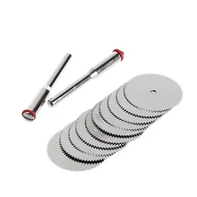 Disque de lame de scie à bois 10x25mm + 2 x tiges outil de coupe rotatif Dremel 