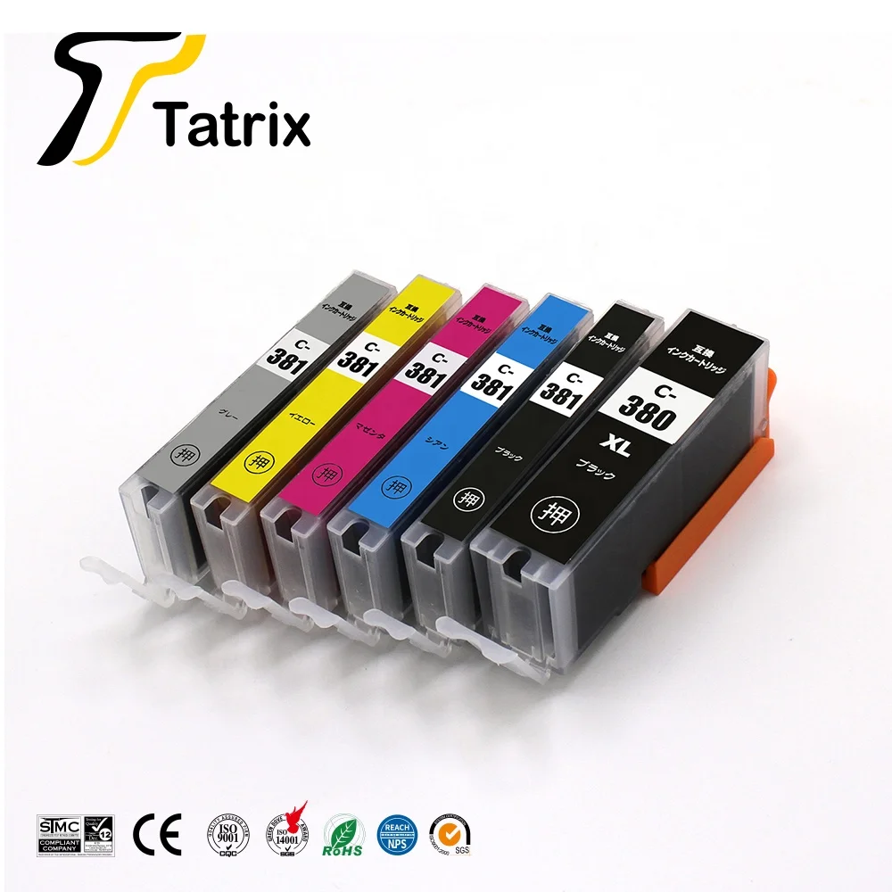 Tatrix BCI-380XL BCI-381 BCI381 совместимый чернильный картридж для Canon PIXUS TS8130 и т. Д