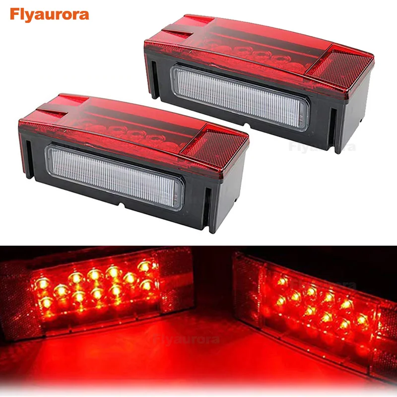 2X12 V 24V 36LED водонепроницаемые задние стоп-сигнальные фонари для автомобиля стоп-сигнал поворота лампа для прицепа караван грузовик - Цвет: 12LED tail light 12V