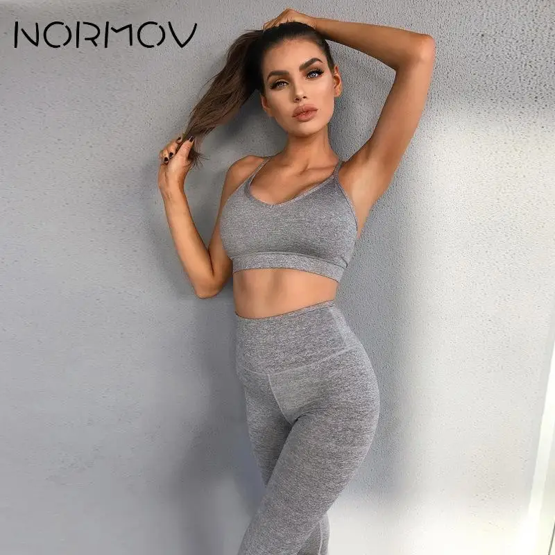 Комплект для йоги NORMOV спортивные костюмы фитнеса одежда тренажерного зала жилет