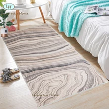 Полосатый узор овечья кожа мягкий материал скандинавский прикроватный коврик для гостиной спальни декоративная комната