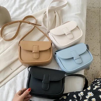 

Women Flap Bags Mini PU Leather New 2020 Solid Color Shoulder Handbags Female Travel Cross Body Bag Lady Fashion Simple HandBag