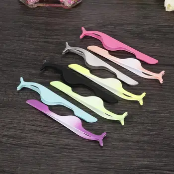 

T-shape False Eyelash Tweezers Fake Eye Lash Applicator Eyelash Extension Curler Nipper Auxiliary Clip Clamp Makeup Forceps Tool