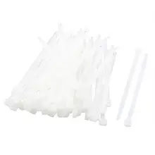 Упаковочная веревка Сетевой провод шнур кабель молнии Галстуки белый 7,2x150 мм 100 шт