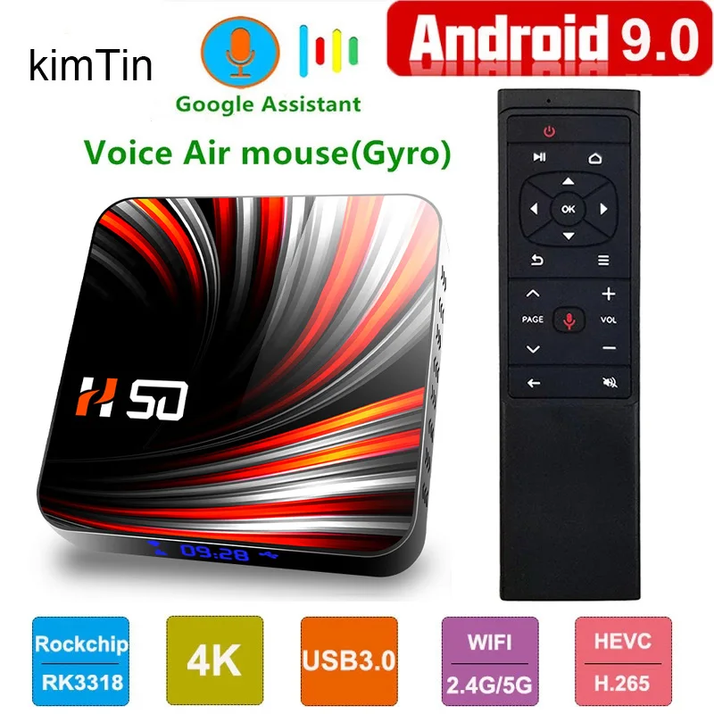 ТВ-приставка KimTin с поддержкой Android 10 0 4K 3D BT голосовой ассистент Wi-Fi 2 4 ГГц/5 8 ГГц