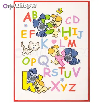 

ColorWhisper Daimond Painting Full Square/ Round Children Alphabet Diamond Painting Rhinestone Crystal Cross Stitch Mosaic 804DP