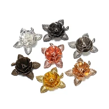 

10pcs 20mm Retro Multicolor Flower Bead Cap Gilded Filigree Metal Material for DIY Jewelry Earrings Brooch Bracelet Accessory