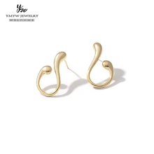 YMYW, модные, матовые, золотистые, брендовые серьги-гвоздики, геометрические, металлические, винтажные, очаровательные, выразительные, темпераментные, серьги для женщин, вечерние, подарок